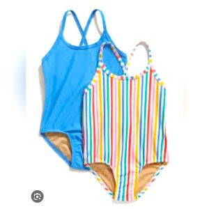 [Old Navy] Light Blue and Multi Stripe Swimsuits